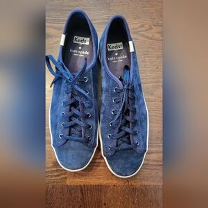 Keds + Kate Spade Navy Suede Sneakers sz 8 EEUC
